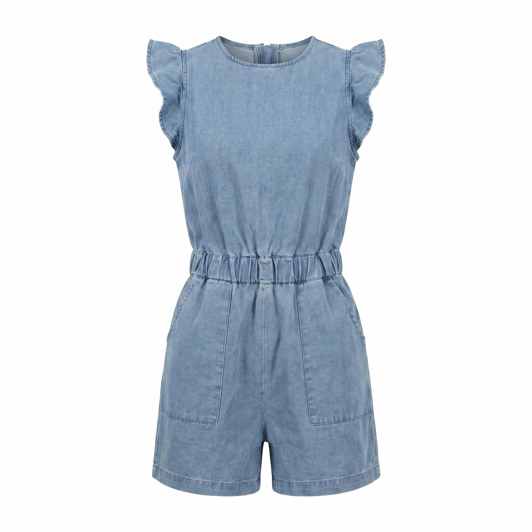 Jumpsuit Donna Elegante senza maniche Tuta Casual Salopette Estiva Corta Spiaggia pantaloncini Tutina