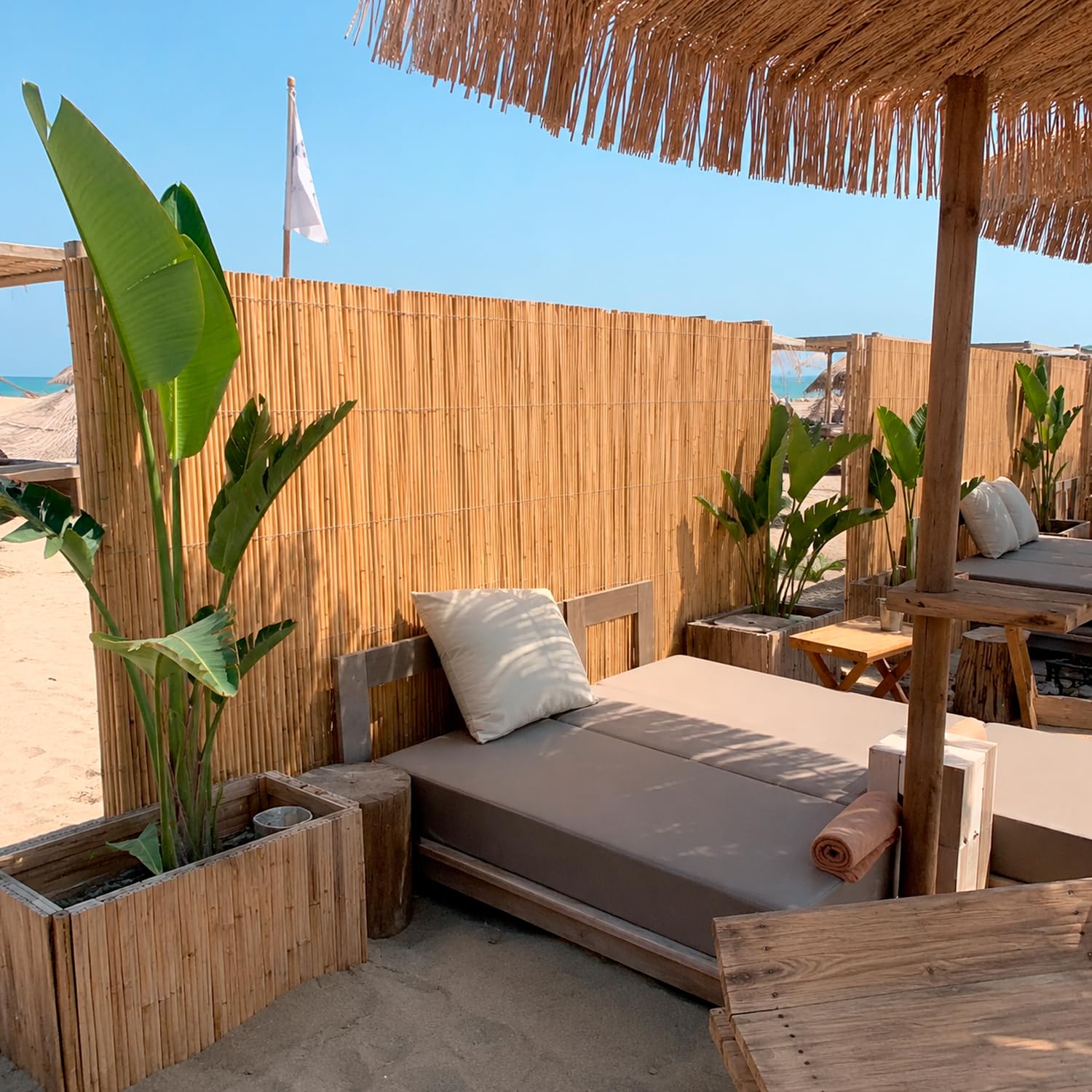 Arella In Bamboo Naturale A Canna Spaccata Per Recinzione E Privacy Decorazione Giardino Balcone Canniccio Frangivento Resistente Bambù Con Filo Metallico 1.5 X 3 Metri