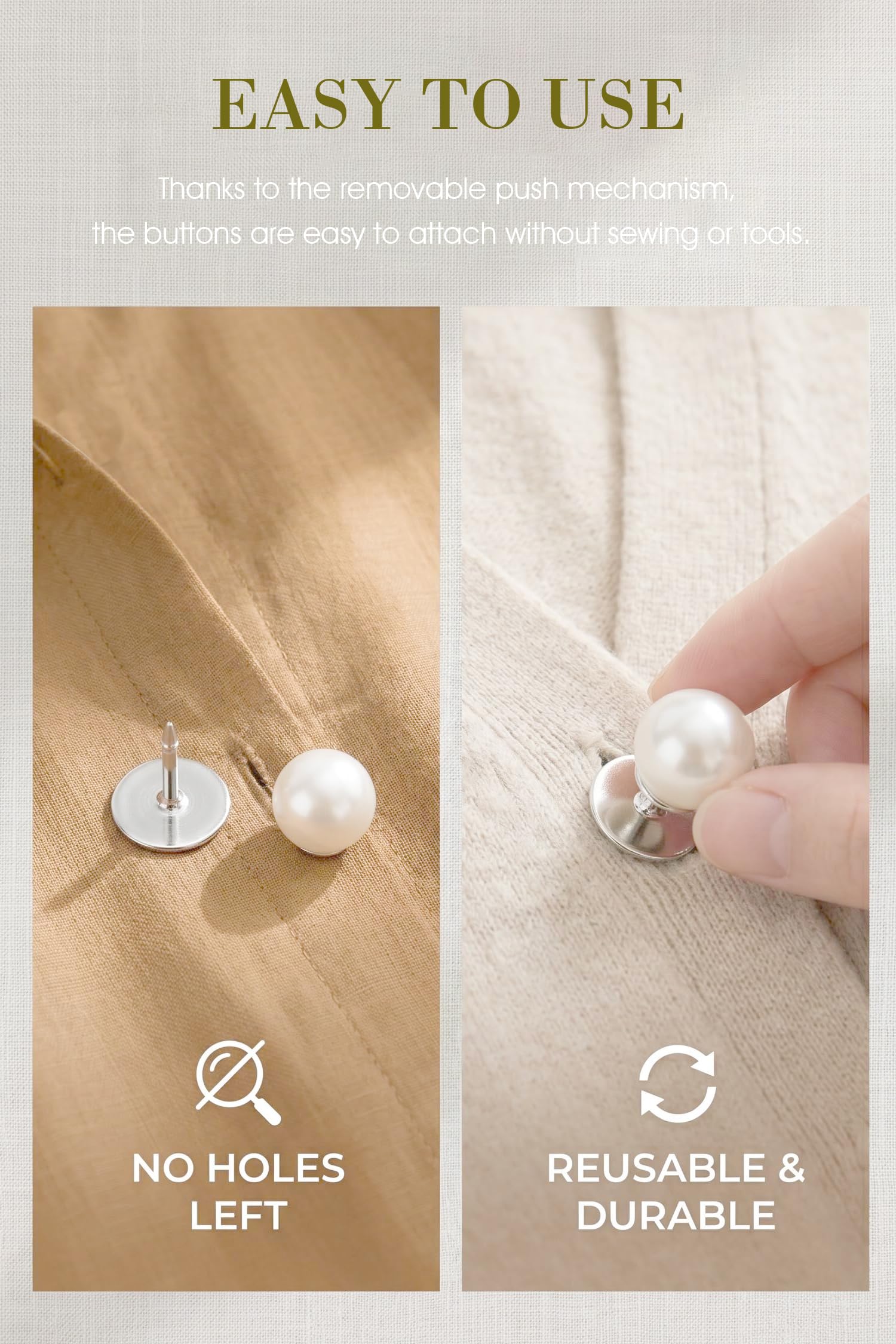 Broches para Ropa Mujer, Botones Perla sin Coser Camisa Decorativos Blancos, Pearl Buttons para Blusas Broche (Purple, Mixed Size*12)