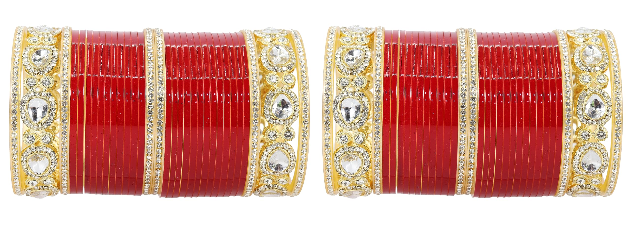 Lavazza Fancy Designer Red Colour Acrylic Bridal Chuda Set For Womens and Girls | AD Diamond Punjabi Shadi Chura Set | Stylish Dulhan Chuda Set | Fashion Jewellery Wedding, (LV_ChudaSet-2_MAH50-2.6) (B0CJTZT8K5) Amazon Price History, Amazon Price Tracker