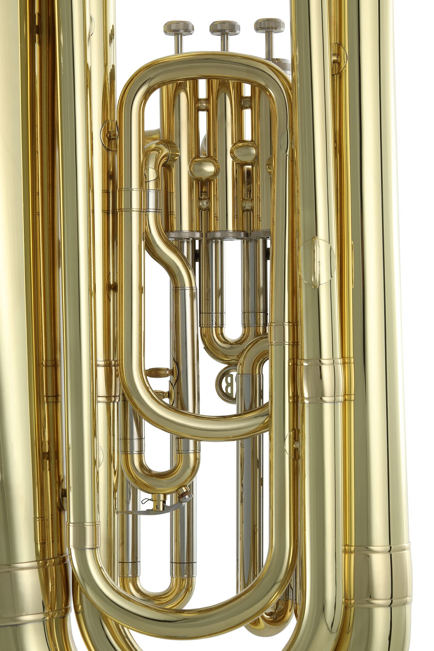 Roy Benson BBb-Tuba TB-301 (Professionelle Tuba, mit Goldmessing Mundrohr, Edelstahl Ventilen, praktischem Rollen-Formetui, perfekte Klangqualität trifft auf herausragendes Design)