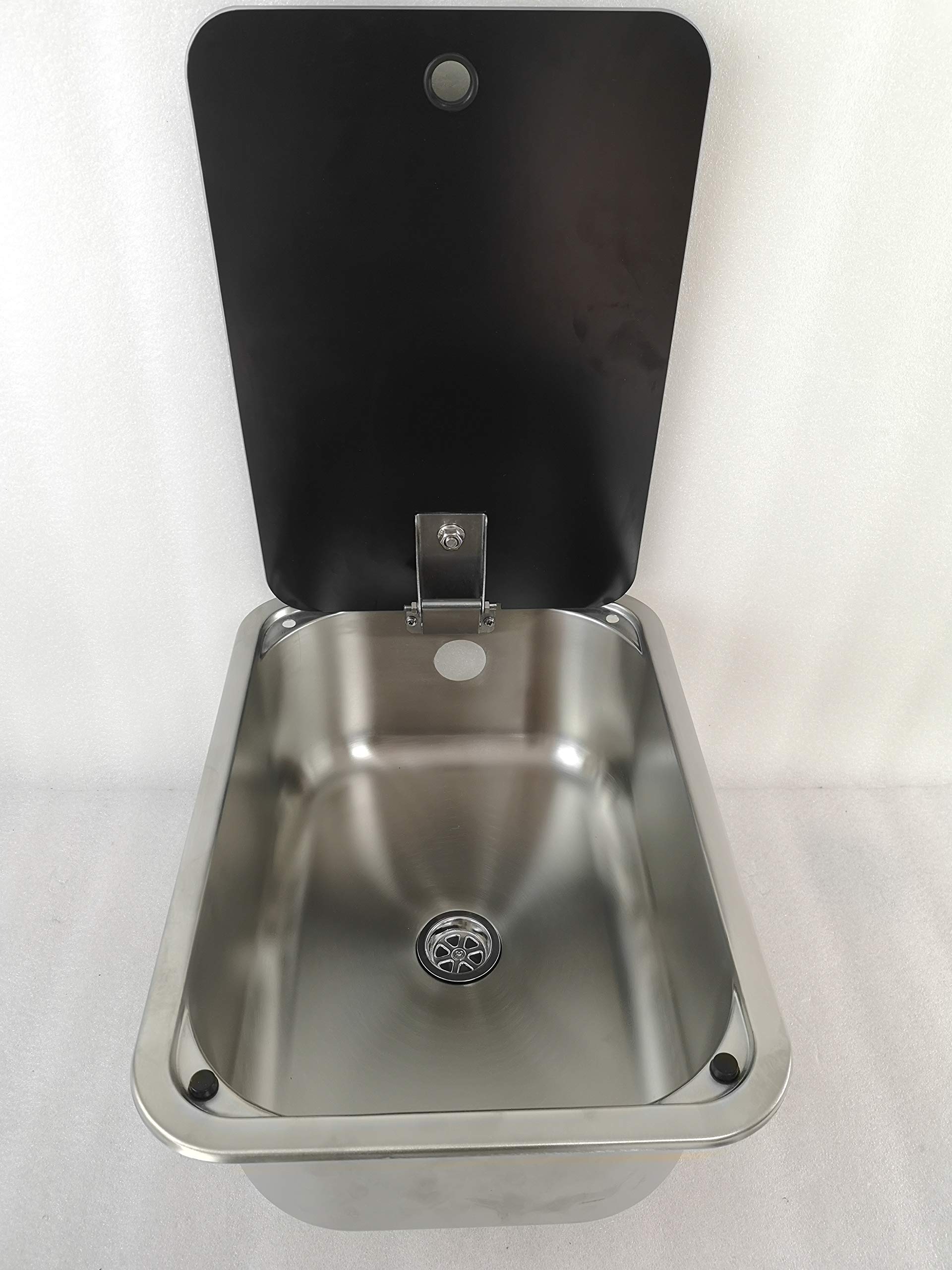 GR-566B Boat Caravan Stainless Steel Sink with Tempered Glass Lid 380280136mm (Sink only)