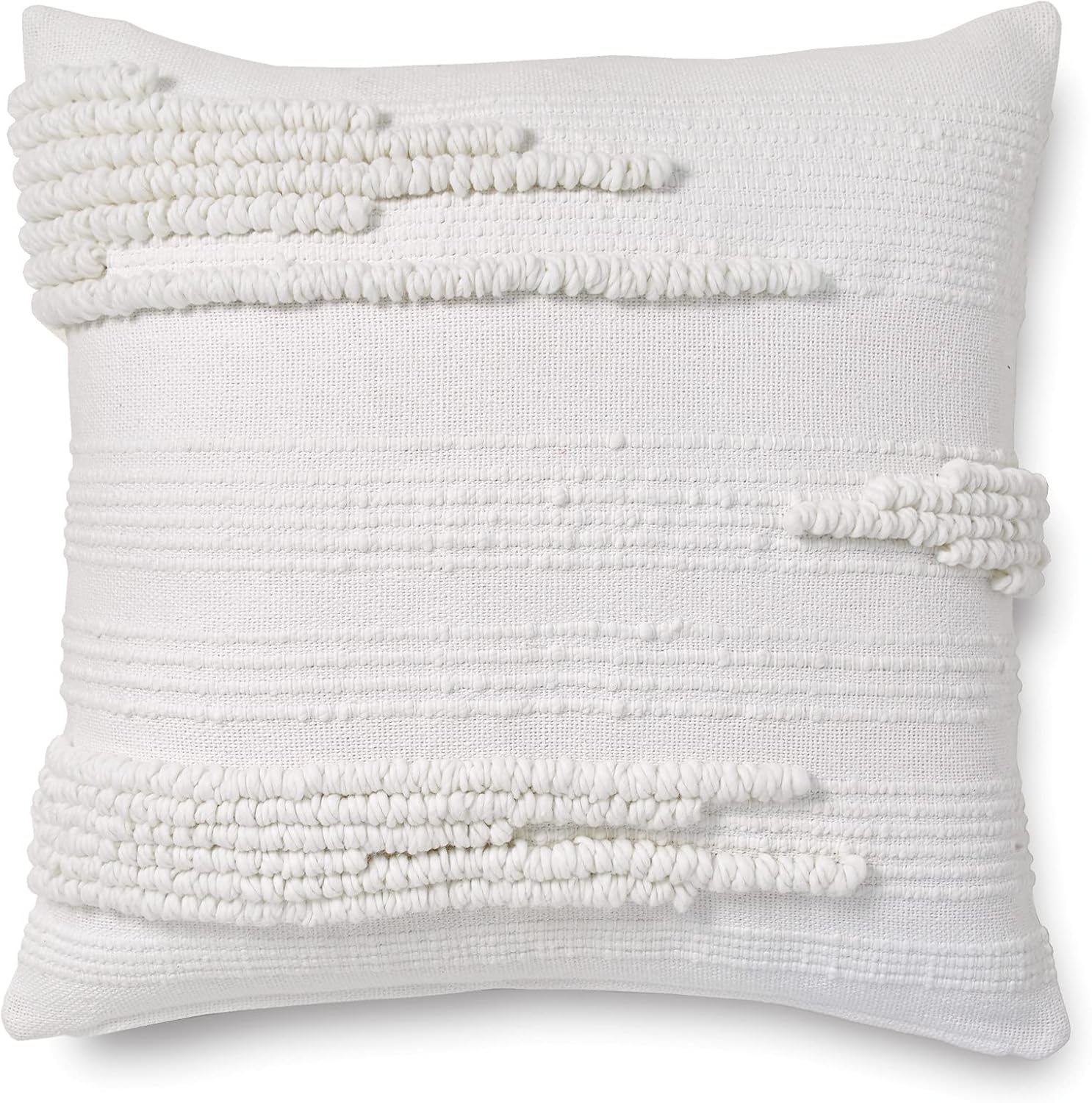 DKNY Textured Stripe Decorative Throw Pillow, 20" x 20", White