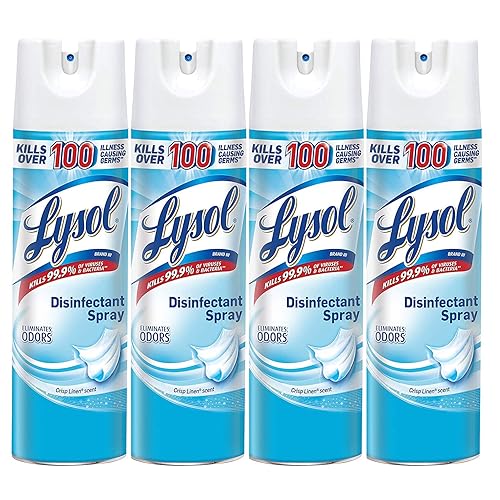 Lysol Spray desinfectante lino crujiente 76 onzas 4 x 19 onzas