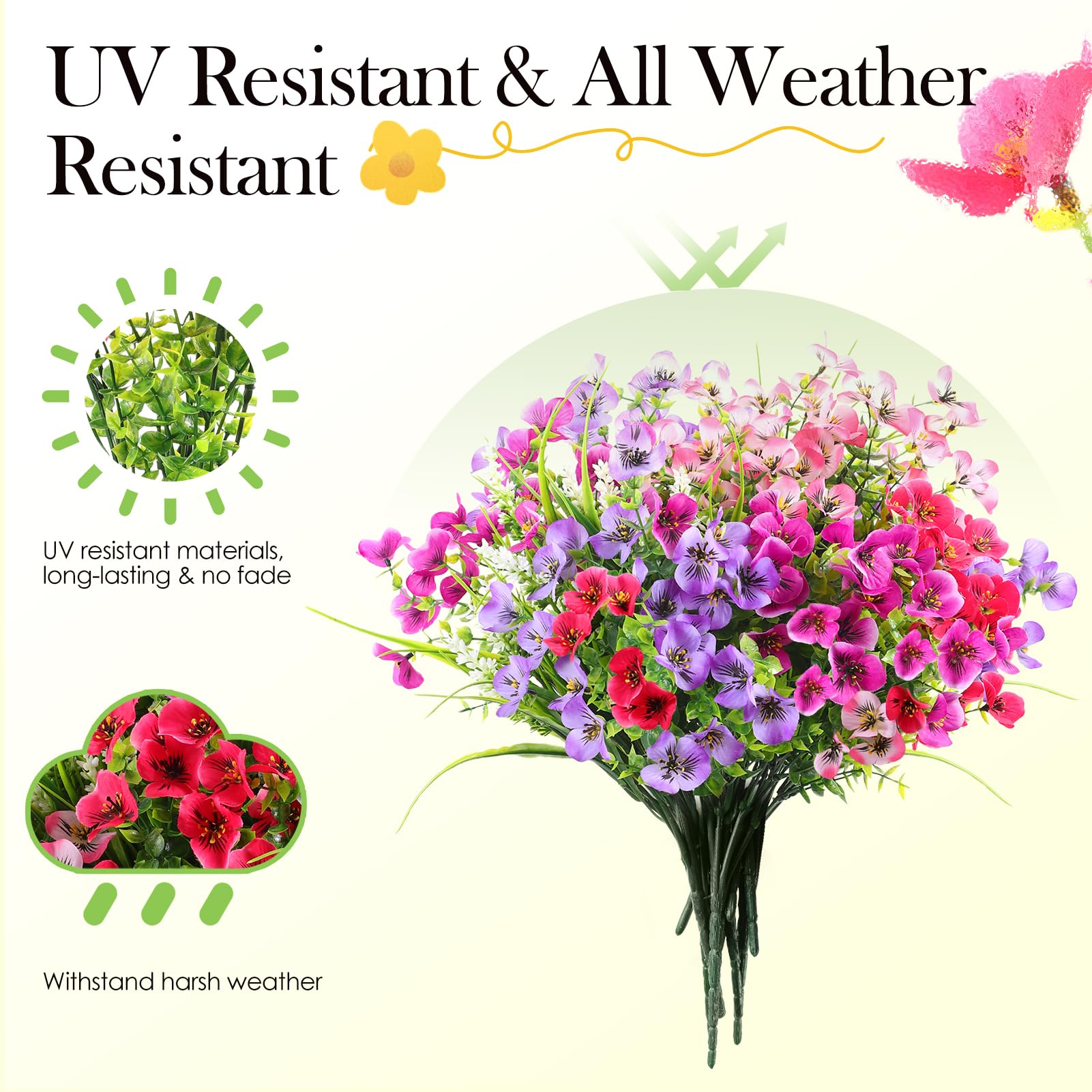 Fiori Artificiali XYLENCO Orchidee E Eucalipto - Resistenti UV Per Interno Ed Esterno - Foto 3