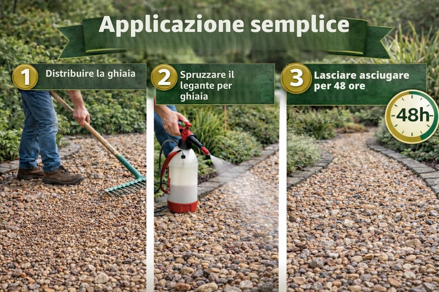 Legante per ghiaia (5L) per collegare ciottoli o pietrisco di tutti i tipi in un contenitore da 5 l.