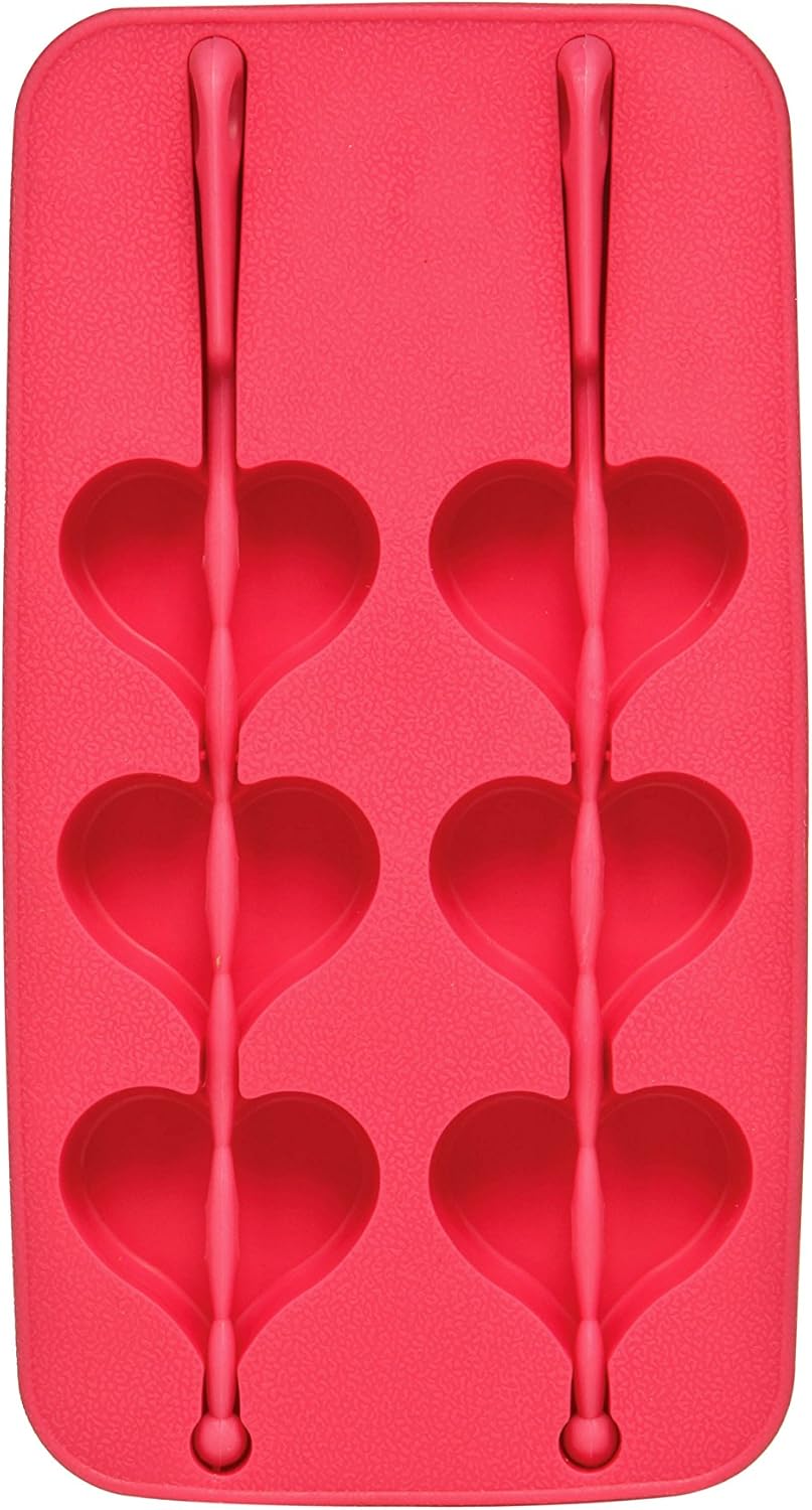 Premier Housewares Heart Shaped 6 Ice Cube Tray Hot Pink Amazon.co