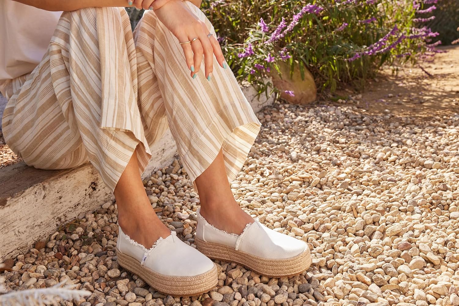 TOMS Women's Valencia Platform Espadrille, Textile Upper, OrthoLite Insole