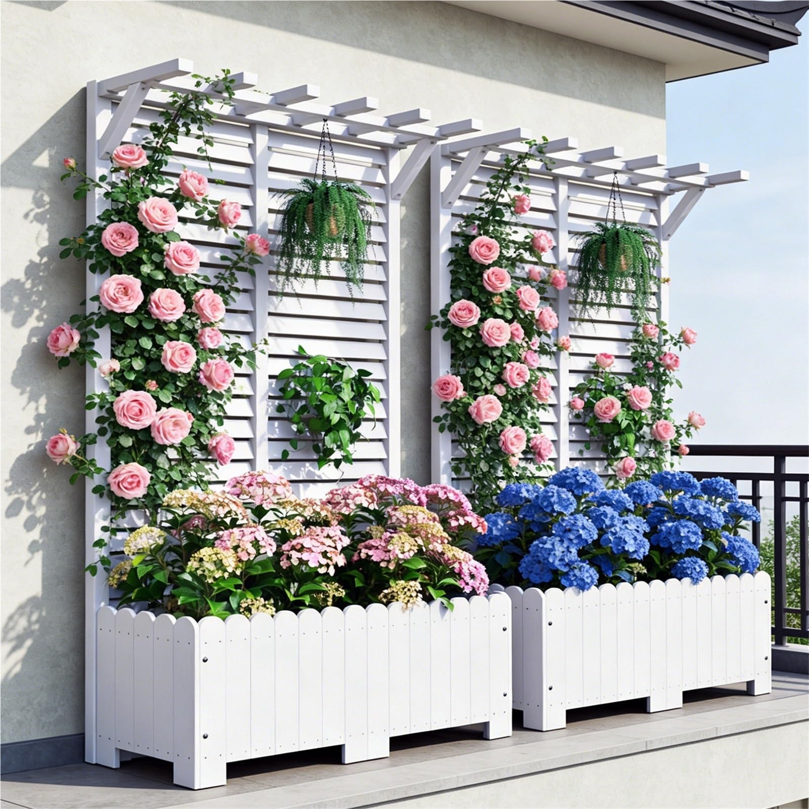 Pflanzgefäße für den Garten Blumenkasten-Pflanztrog, Trennwand, Zaun-Pflanzgefäß
