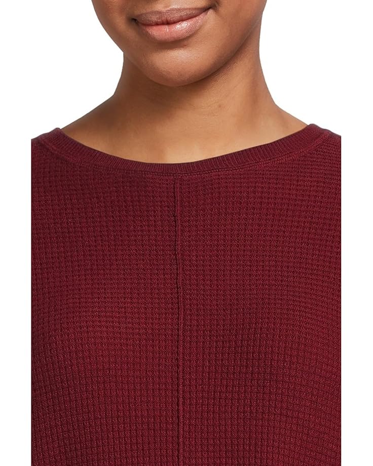 Elliott Lauren Cotton Cashmere - Round Neck Waffle Stitch Drop Shoulder Long Sleeve Sweater - #4 of 5