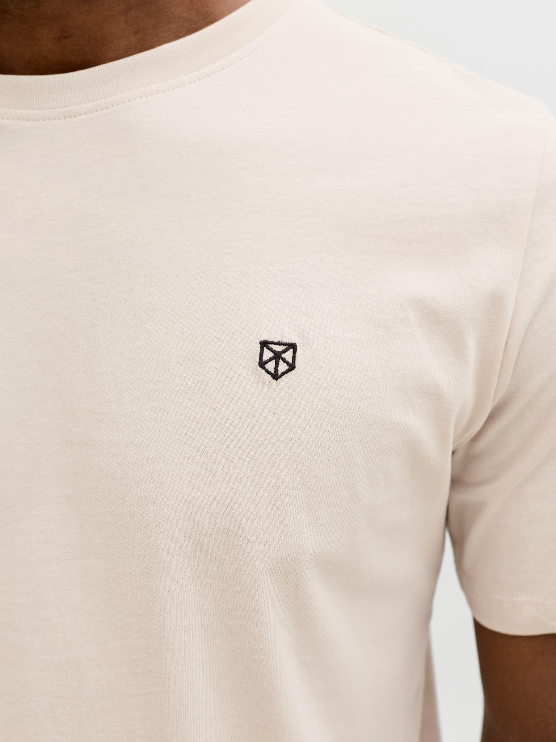 JACK & JONES T-shirt męski z logo, Moonbeam, L