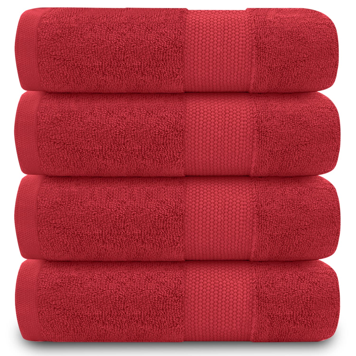 GC GAVENO CAVAILIA 700 GSM Premium Quality Hand Towels, Extra Absorbent 4pk 100% Ringspun Cotton Towel, Wine, 4PK