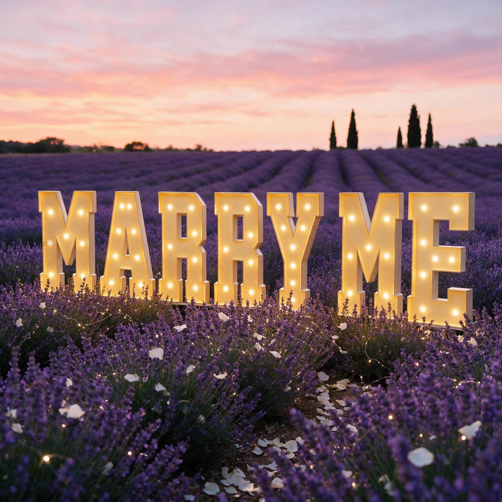 LED "Marry Me" Leuchtbuchstaben Marquee for Heiratsantrag Deko | KT-Schaumplatte Vorgecutt, Leichter Aufbau, Kabellos, Leicht, Mehrfach Verwendbar, Valentinstag & Hochzeit(Warm white,120cm)