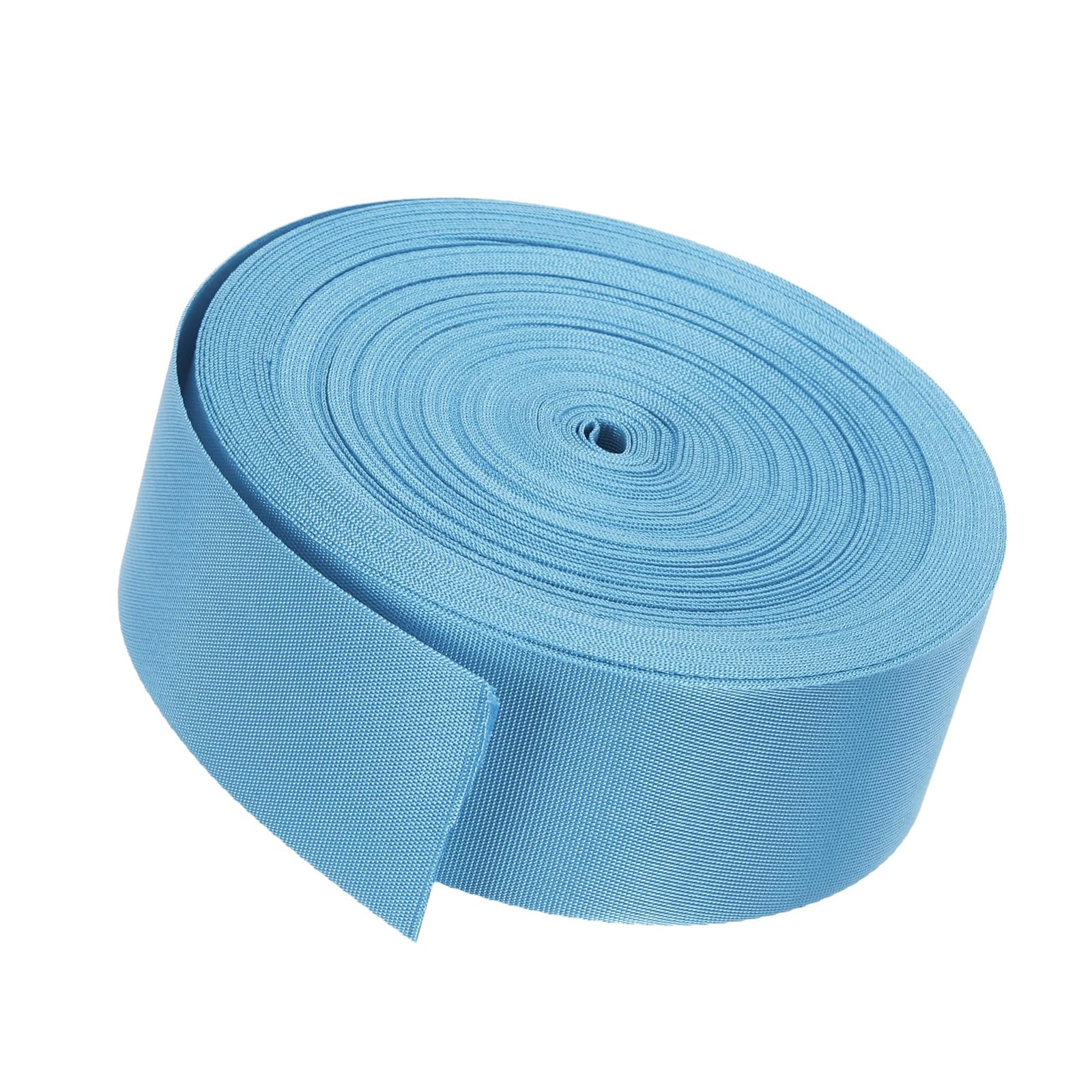 Unifizz Flat Nylon Webbing Strap – 2 Inch x 25 Yards Sky Blue, Abrasion-Resistant for Pet Leashes, Bag Handles, Furniture Repair & Garden Ties
