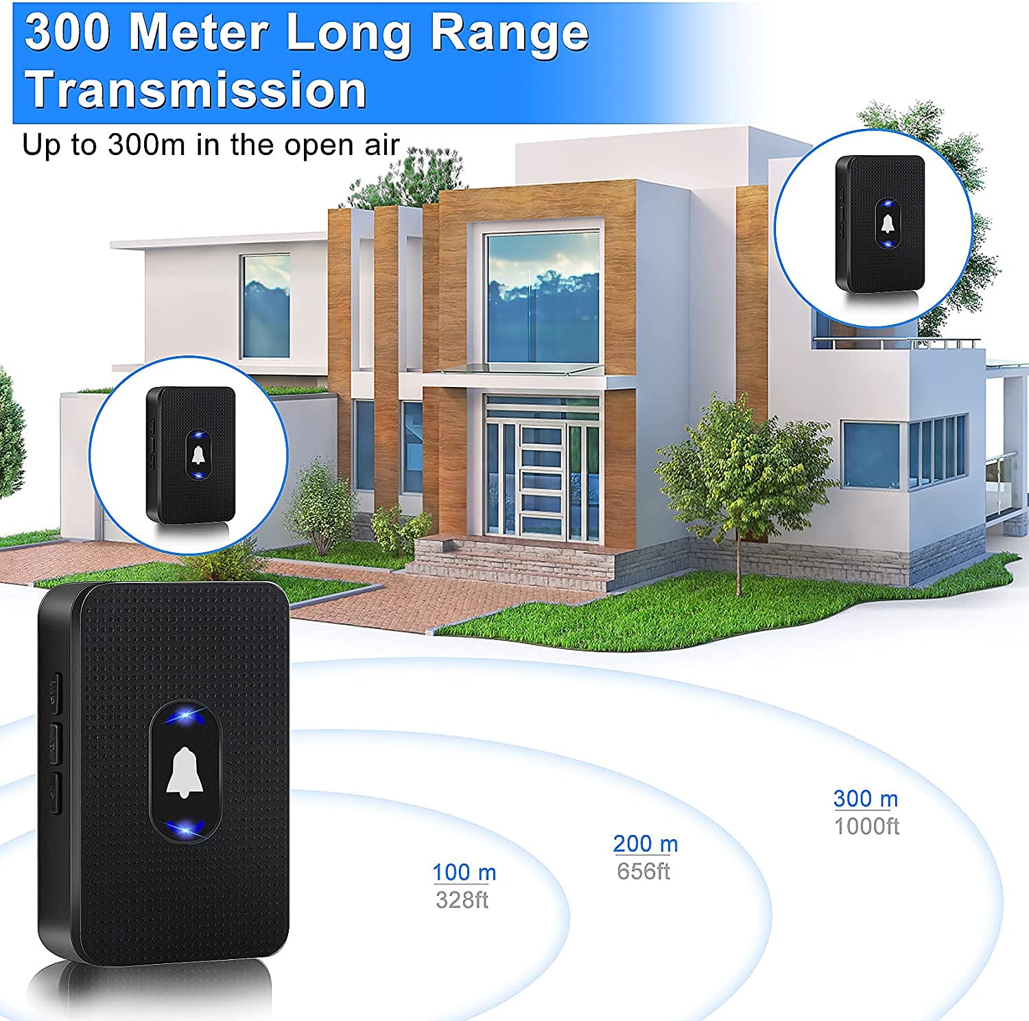 Doorbell Wireless, Eocean Door Bell Ringer Kit with Waterproof