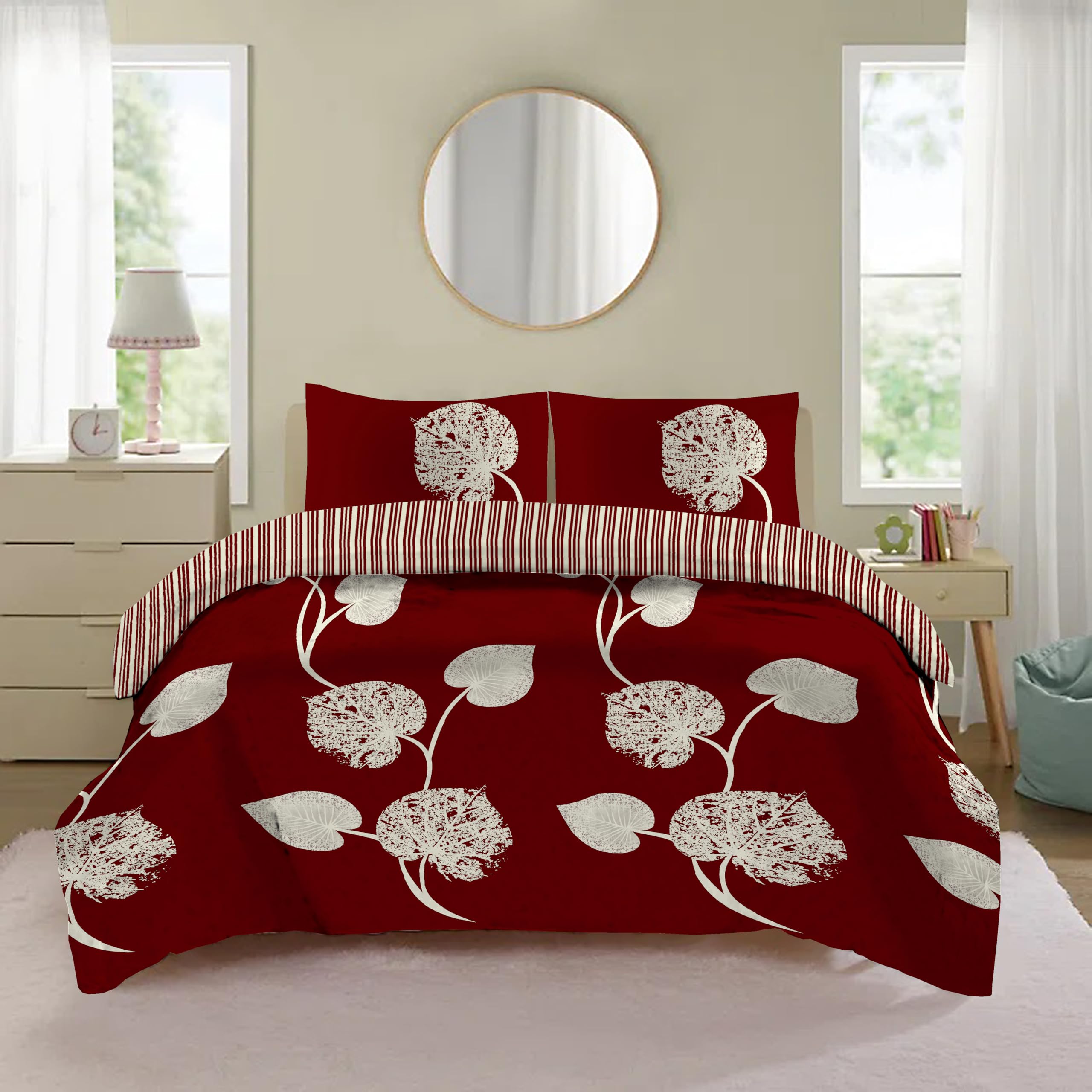 CHARKHAH Floral Duvet Cover Set Single – Polycotton Bedding Set with Fitted Sheet, Pillowcase & Button Closure – Easy Care Fitted Sheet Quilt Cover Set — image 1