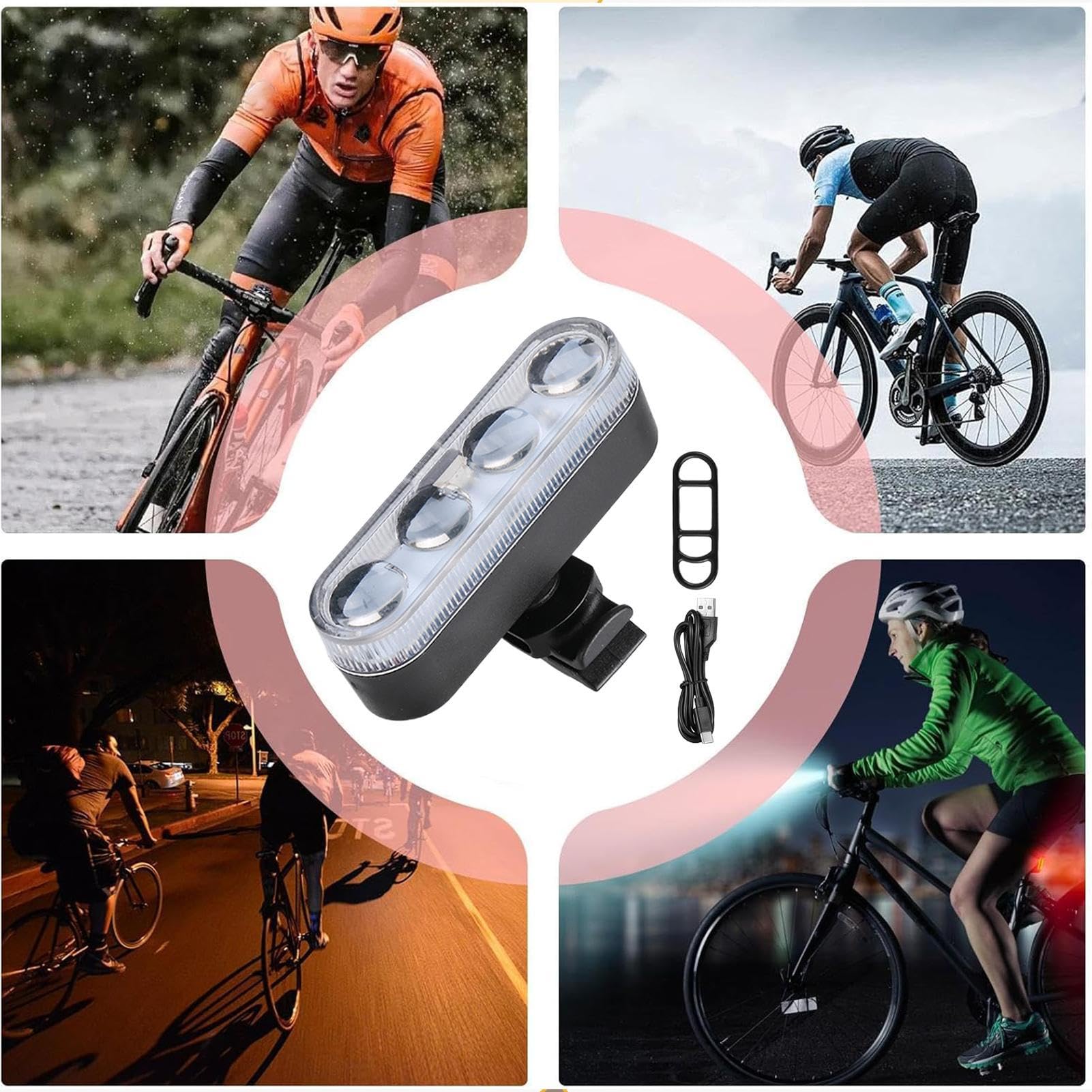 Feu Arrière Vélo Facile Vlights – étanche, USB, 4 Modes (flash, Cycle, Rouge/bleu) – Fixe En Un Clic
