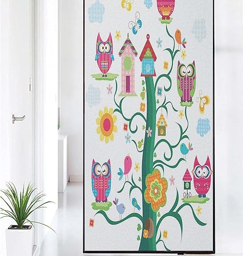 Miniatura 8 de Película de privacidad para ventana en blanco y negro, familia de ardillas en bosque de abedules, ardillas y vida silvestre en el bosque, película