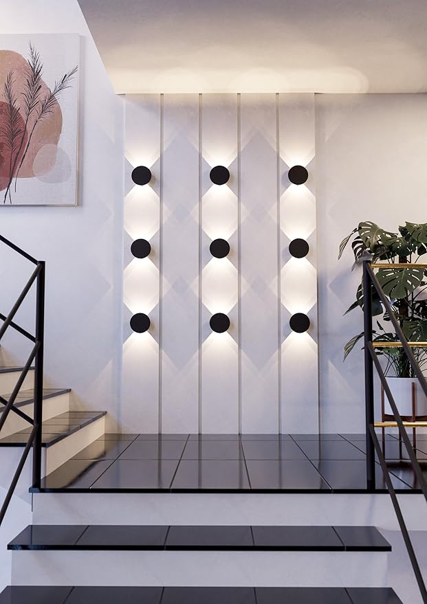 Eglo EGLO LED wandlamp binnen Talamello, rechthoekige muurlamp met indirecte verlichting, lamp wand voor hal en woonkamer, metaal in zwart, warm wit, Ø 15 cm photo 2