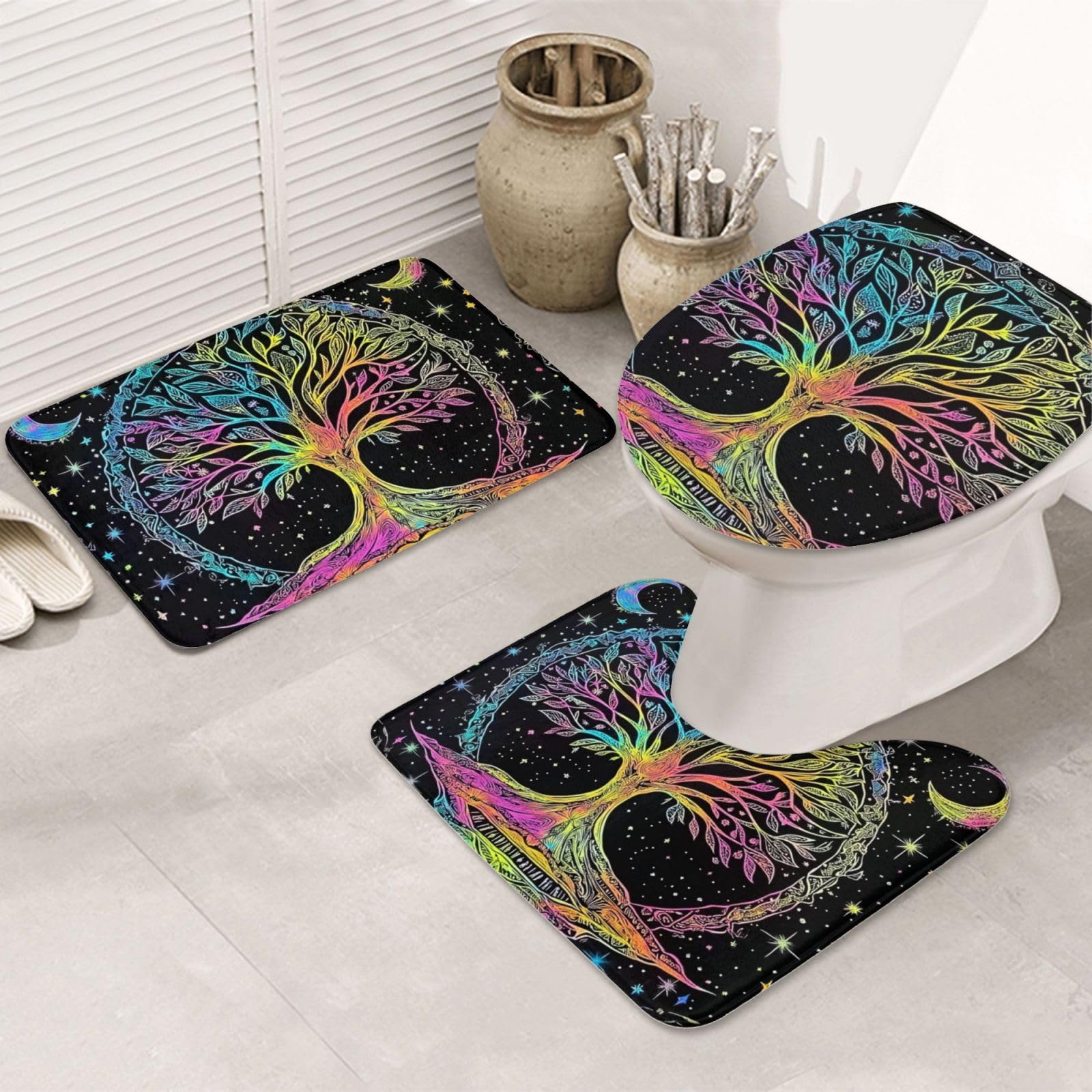 Alfombras de baño Mandala árbol de la vida para decorar su aseo con armonía