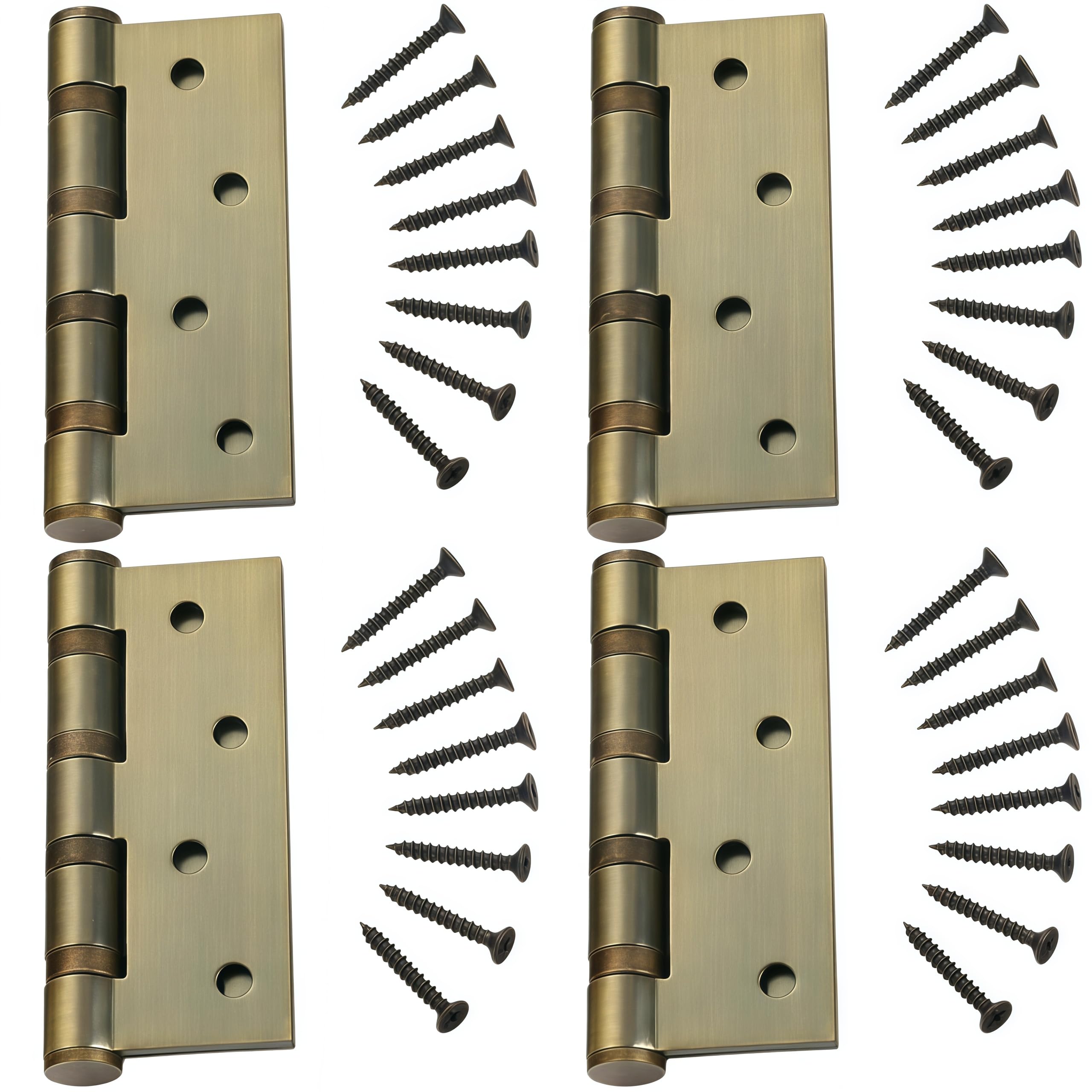 4 Piece Stainless Steel Door Hinge Set Antique Bronze 4 Inch Casement Hinge