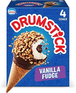 Drumstick, Vanilla Fudge, 4 Count (Frozen)