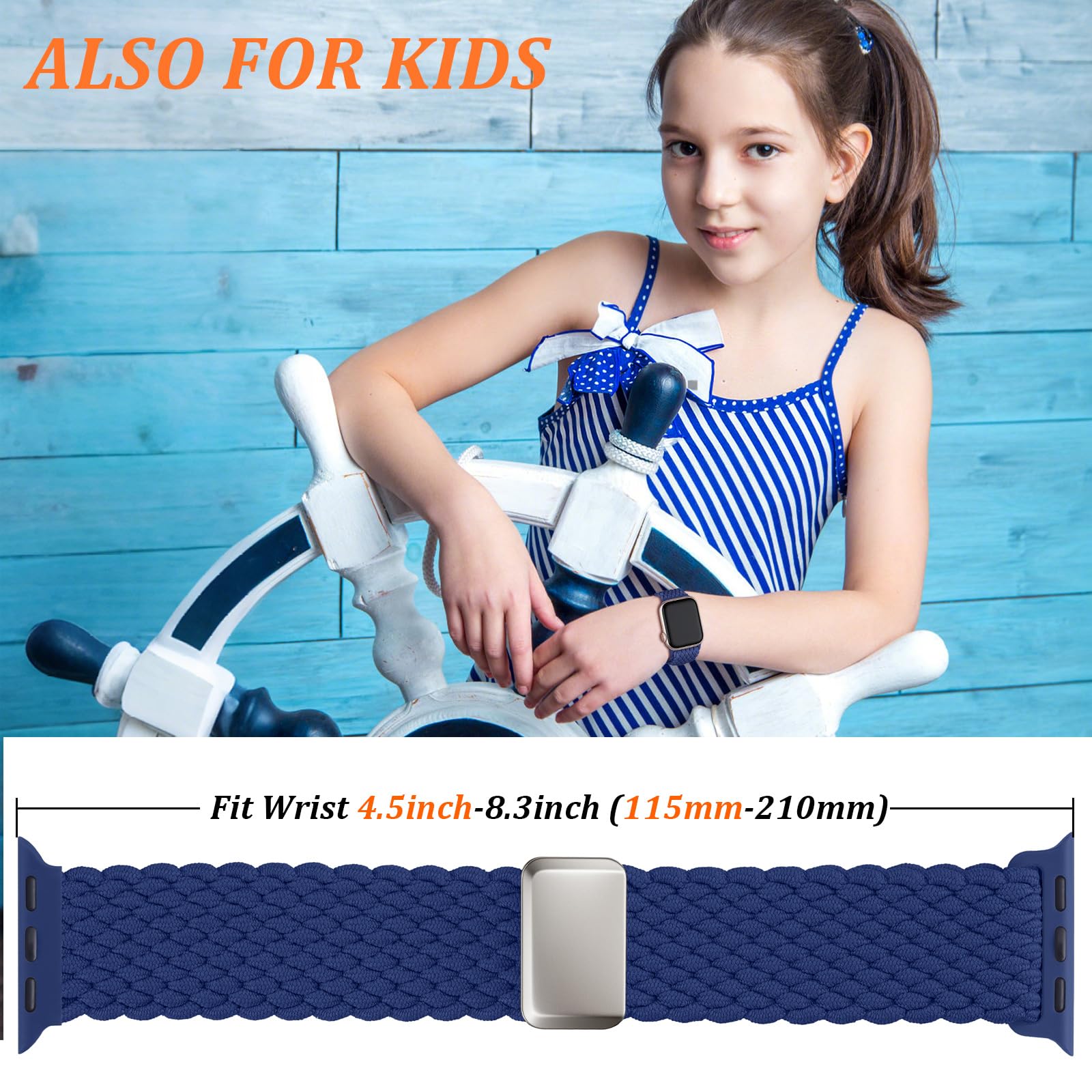AMSKY Geflochtenes Elastisch Kompatibel mit Apple Watch Armband 40mm 44mm 42mm 46mm 41mm 45mm 38mm Damen Herren, Sport Textil Stoff mit Magnetschnalle für iWatch Series 11 10 9 8 7 6 5 4, SE 3 2 1
