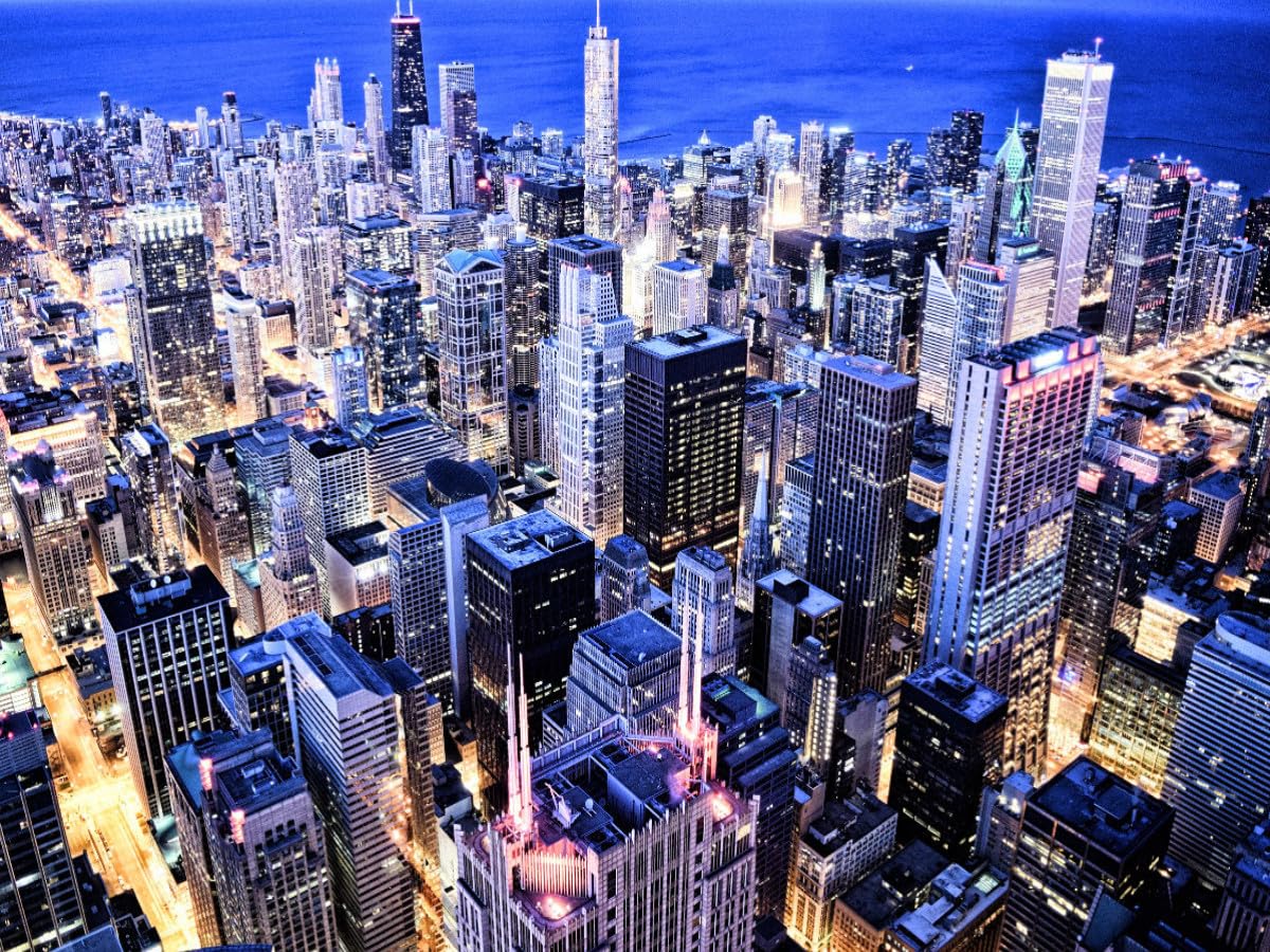 CALVENDO Puzzle Les Canyons urbains de Chicago vus du Ciel 1000 Pieces 64 x 48 cm from Renate Bleicher