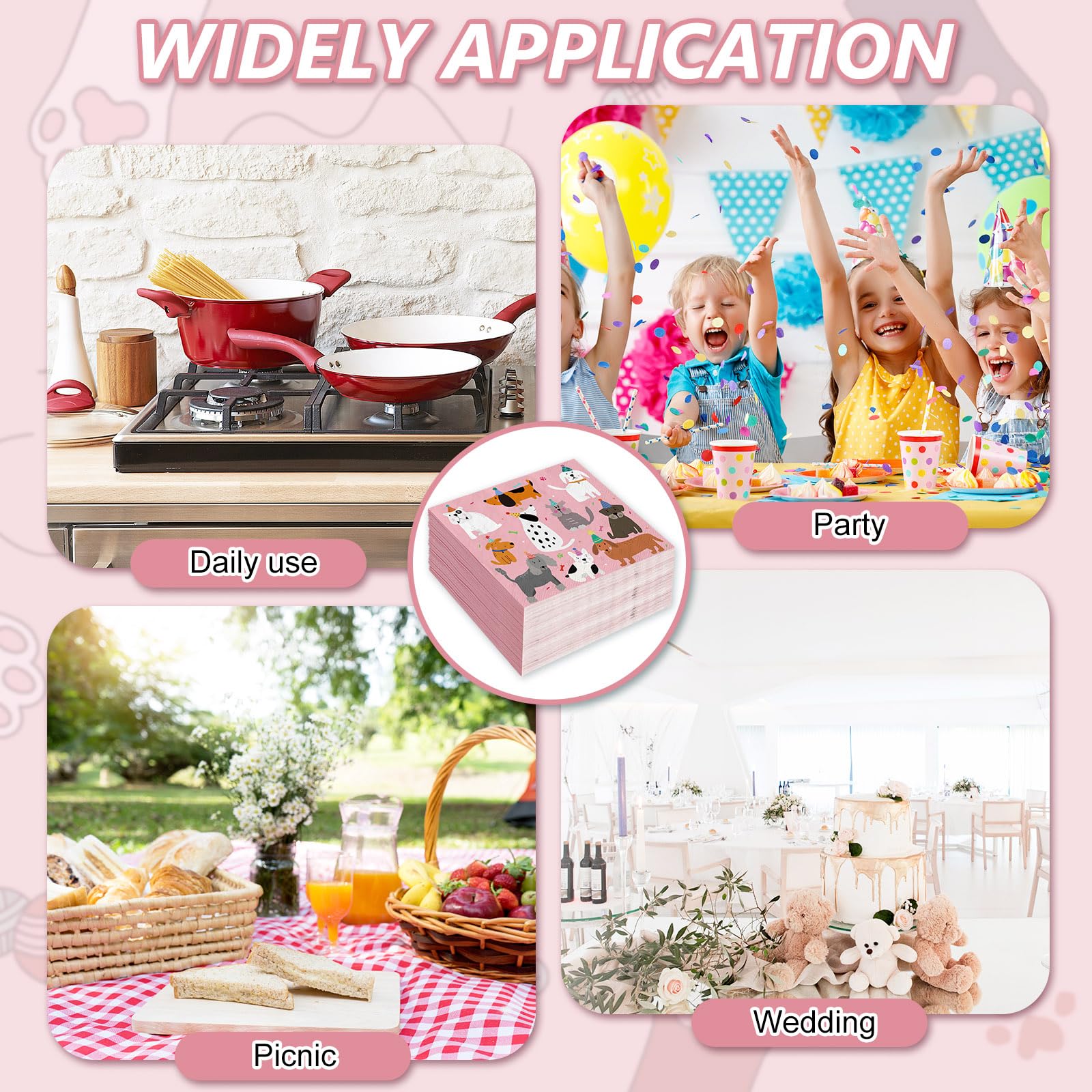 24pcs 9 Pouces - Assiettes En Papier à Thème De La Ferme Rose, Poulet