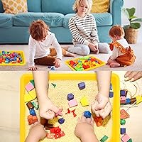 Vista 13 de Maitys 24 bandejas de plástico para arte, bandeja organizadora para manualidades, bandeja para servir, bandejas de arena apilables, para la escuela