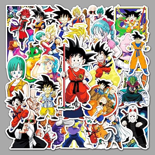 Miniatura 2 de 100 calcomanías de bola de dragón para niños y adolescentes vinilo impermeable Goku Anime Cartoon Decal para botellas de agua guitarra laptop