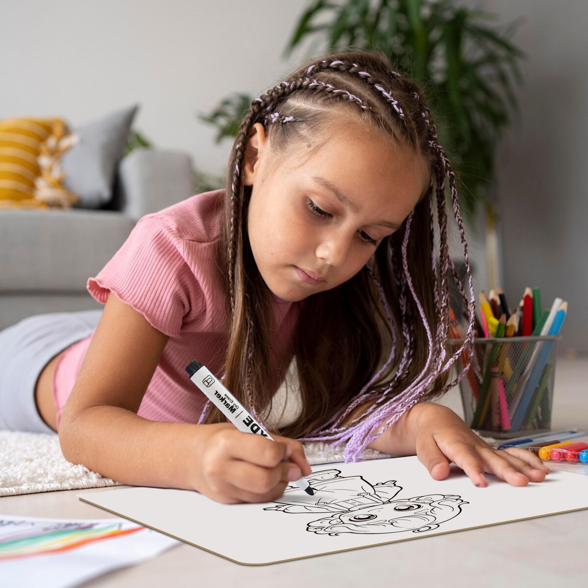 Zestaw 24 tablic suchościeralnych, małe tablice dwustronne z liniami dla uczniów, nauczycieli i klasy, mini przenośne mini przenośne białe tablice do rysowania z 24 podkładkami, 24 gumki