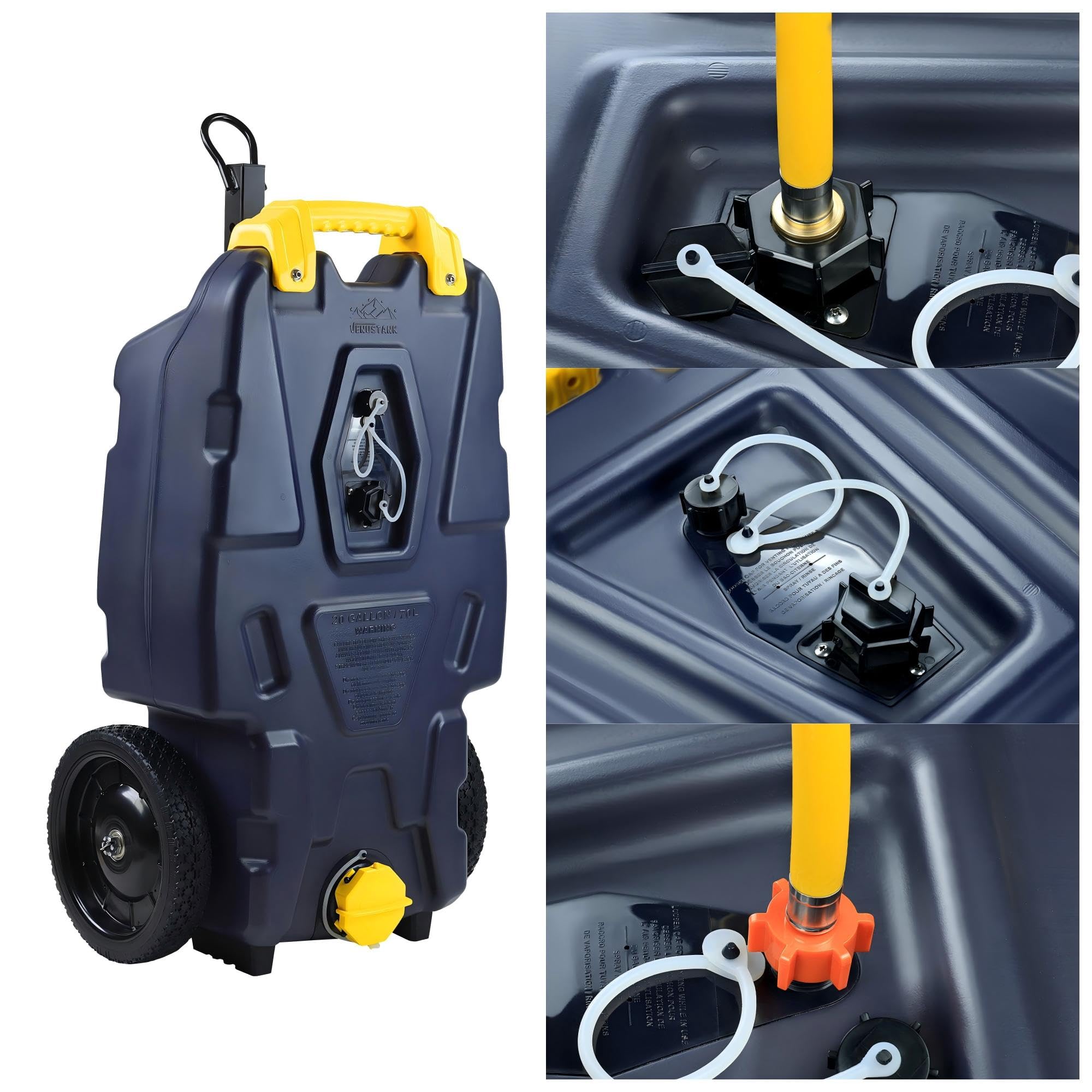 Amazon.com: Venustank 20 Gallon RV Portable Waste Tank 2 Wheel