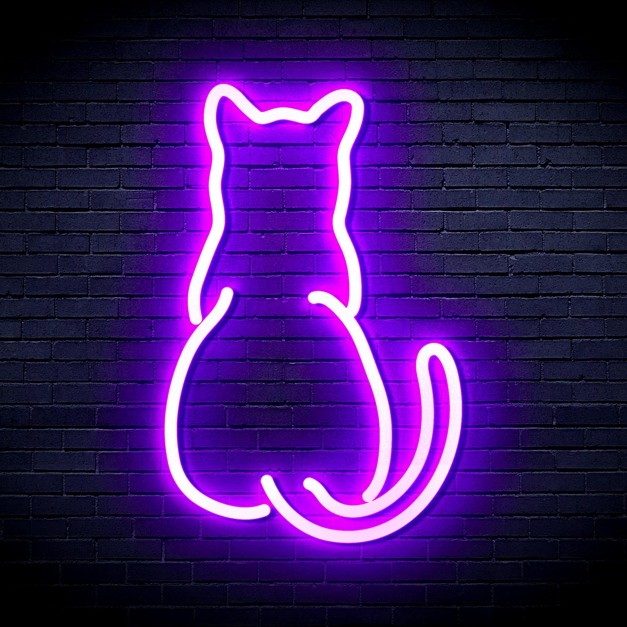 ADVPRO Cat Kitten Back Pet Flex Silicone LED Neon Sign - Purple - st16s43-fnu0023-p