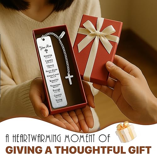 Miniatura 7 de Marcapáginas bíblico de metal, regalo cristiano para mujeres, hombres, niñas, niños, bautismo y primera comunión, graduación y regreso a clases,