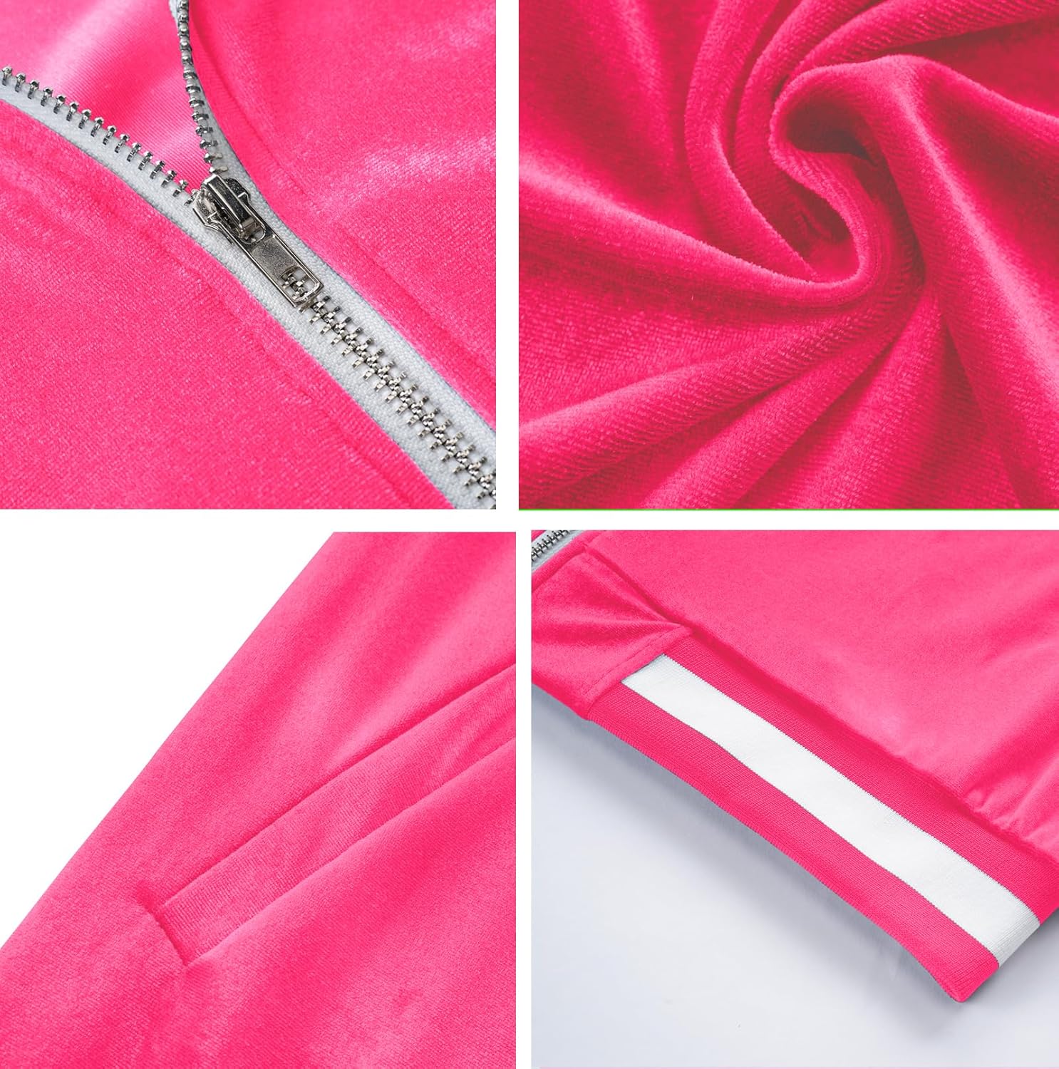 RPOVIG Velour Tracksuit Sweatsuit Velvet:Men's Jogging track suit 2 Pieces Set Zip Up Sweatshirts Jacket Pants With Pockets - Image 5