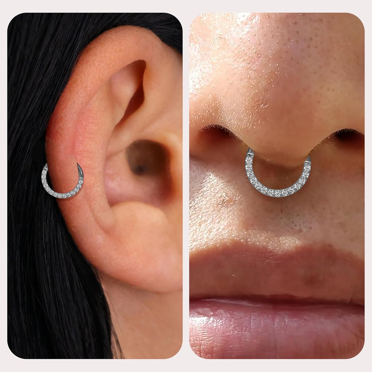 Cartilage Daith Earrings For Women Small 14K Gold Plated Hoop Hypoallergenic Helix Piercing Huggie Surgical Steel Diamond Implant Cubic Zirconia Jewelry - Image 3