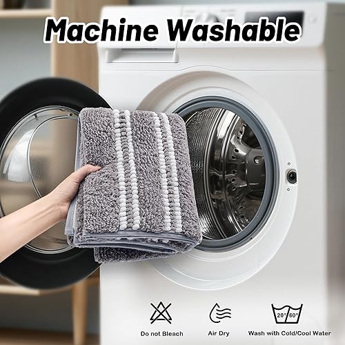 Miniatura 6 de Alfombras de baño antideslizantes, lavables, de 24 x 17 pulgadas, ultra suaves, súper absorbentes, para suelo de baño, alfombra de baño de felpilla