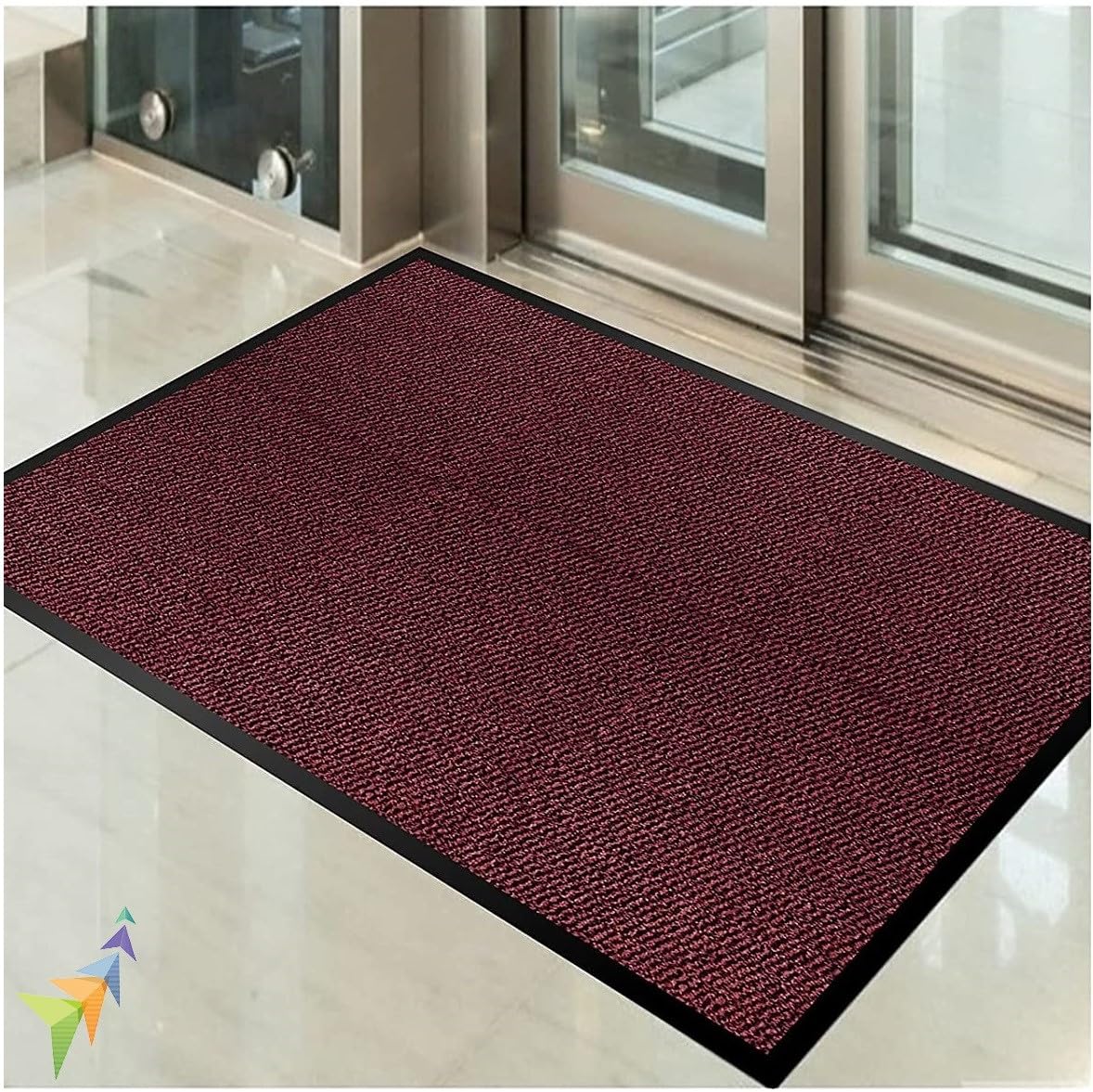 Abaseen Heavy Duty Dirt Trapper Barrier Mat, Non-Slip PVC, Red, 120x180cm โ image 1