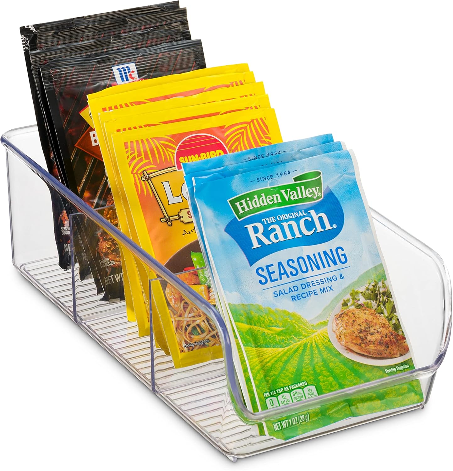 Buy Set Of 4 Plastic Food Storage Organizer Bins Divided 3