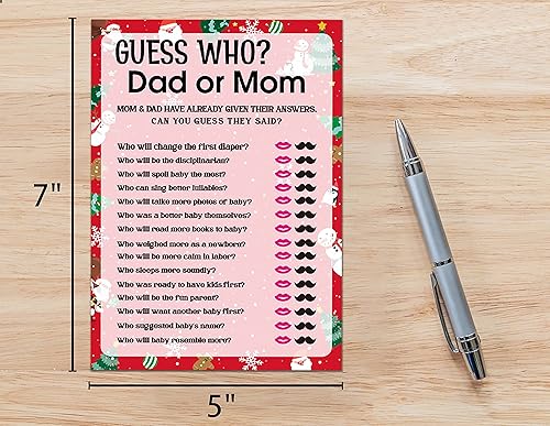 Miniatura 2 de Tarjetas de juego para baby shower, juego de Find Who Dad or Mom, juegos de fiesta de Navidad, juego de 30 (Chris007)