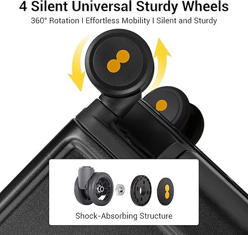 Miniatura 5 de LEVEL8 Maleta de mano sin cremallera aprobada por aerolíneas con marco de aluminio, equipaje de carcasa dura con ruedas giratorias, equipaje