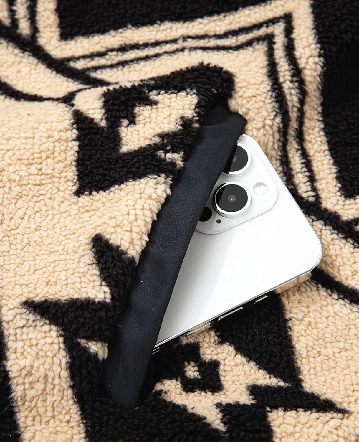 SELINK Womens Western Aztec Sweatshirt Half Placket Plush Casual Ethnic Tribal Fleece Long Sleeve Pullover Tops - Image 6