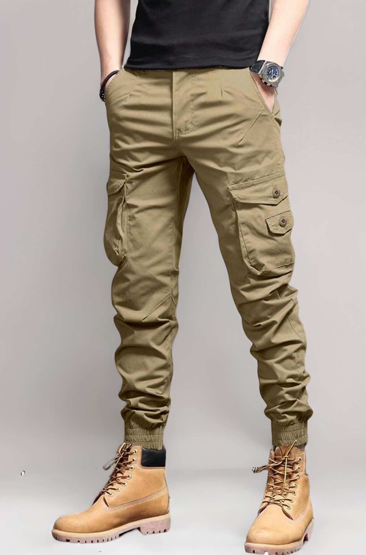 Lymio Cargo for Men || Cotton Cargo Pant || Drawstring Waist Pant (Also Available in Plus Sizes) (09-12)