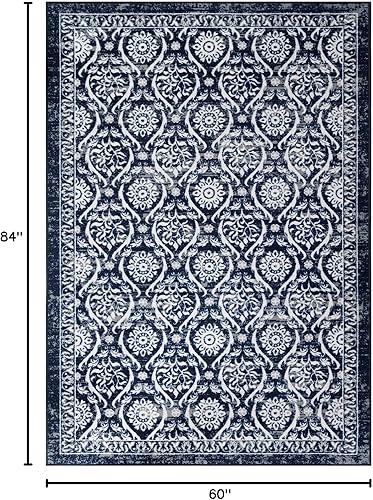 Miniatura 147 de Antep Rugs - Alfombras antideslizantes (antideslizante) 5 x 7 con parte trasera de goma floral geométrica de bajo perfil para interiores