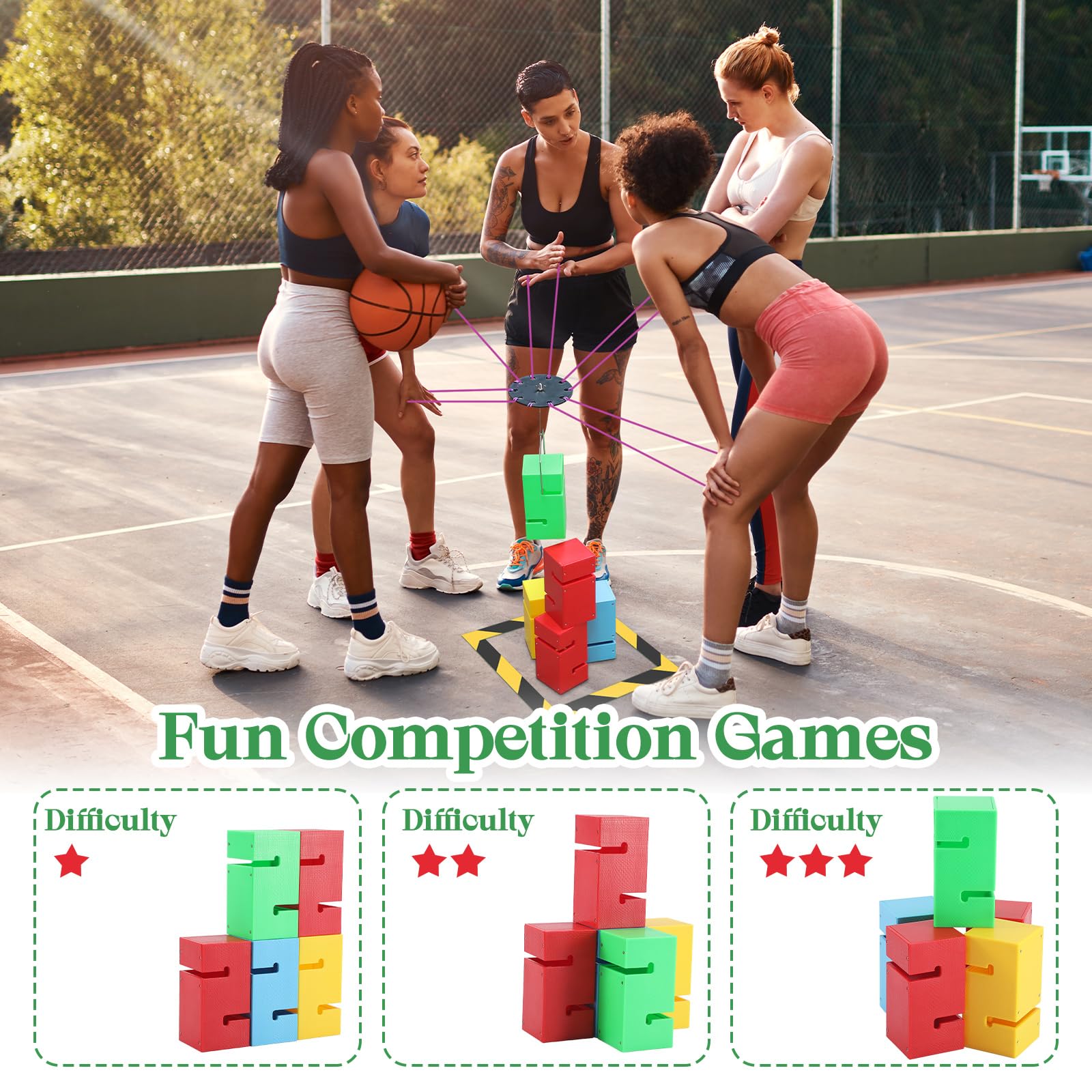 Hiboom Set di 5 Blocchi di Costruzione per Lavoro di Squadra Set di attività di Team Building Giochi per attività all'aperto di Squadra Giochi Lavoro Aziendale Adulto Ufficio Rompere Il Ghiaccio