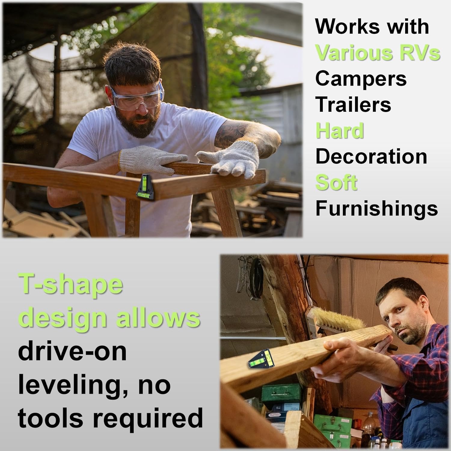 6Pcs T Type RV Levelers: Must-Have Camper Accessories for Travel Trailers | RV Essentials Sale - Perfect for Inside & Leveling