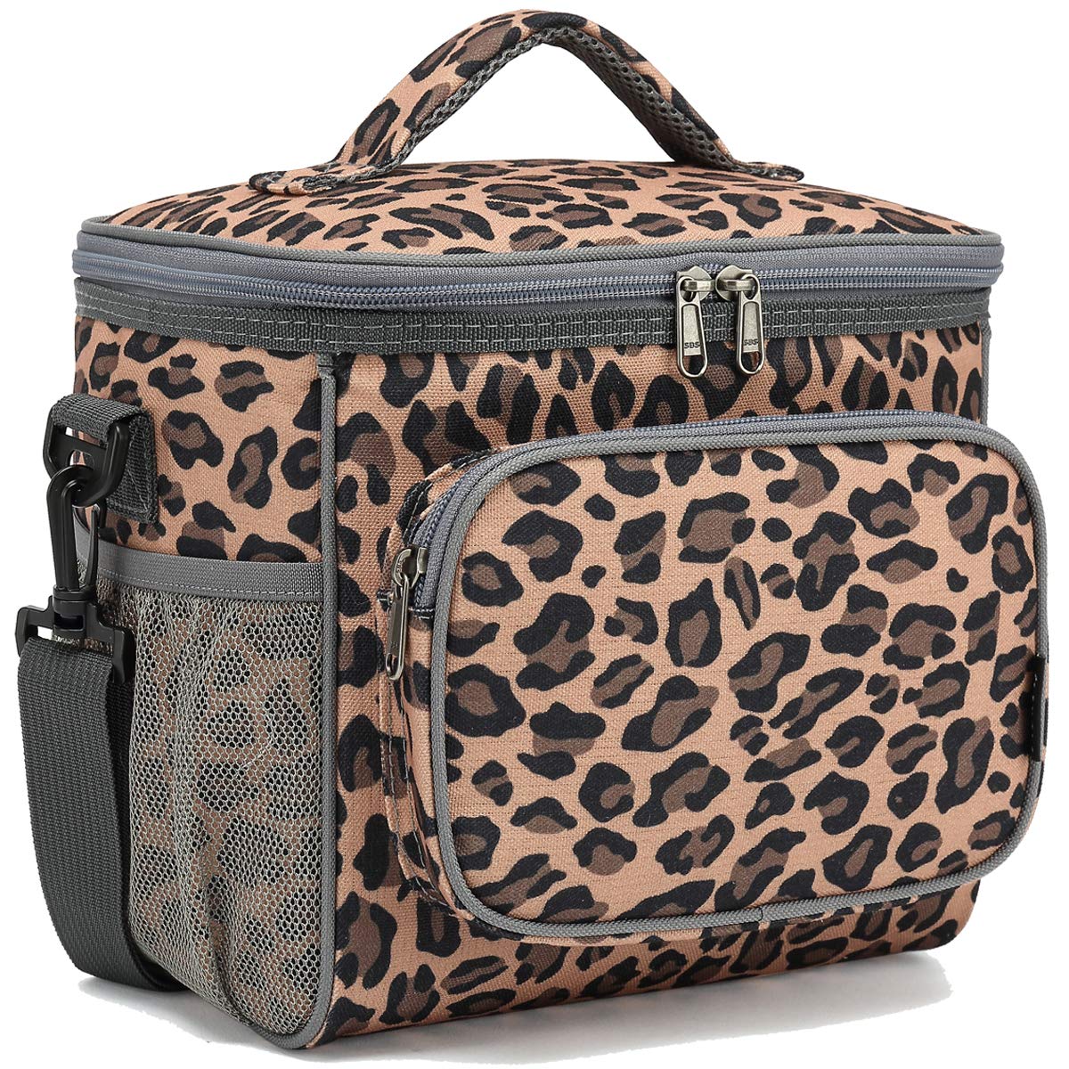 FlowFly Insulated Reusable Lunch Bag Adult Large Lunch Box for Women and Men with Adjustable Shoulder Strap Front