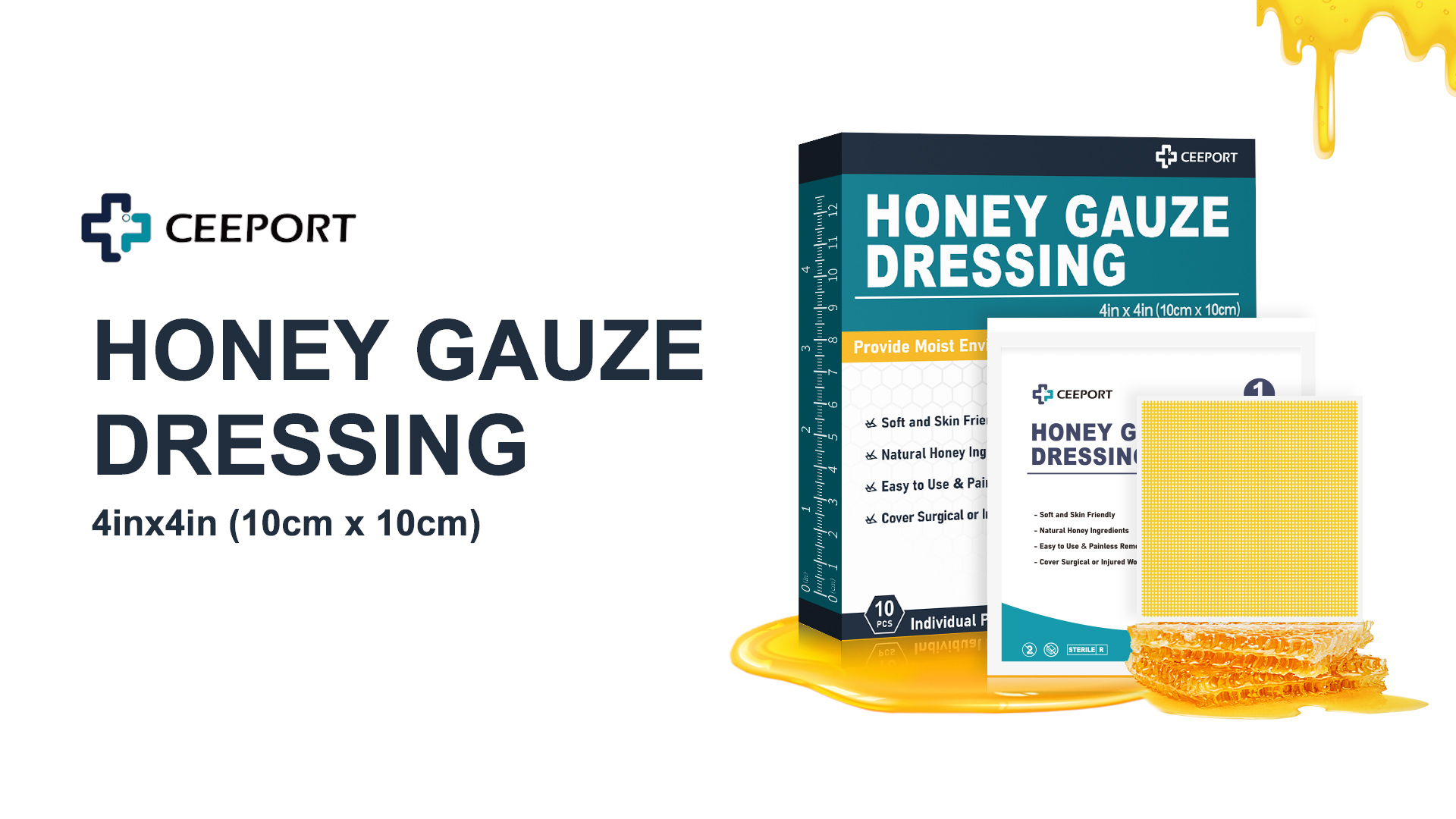 Amazon.com: Ceeport Manuka Honey Gauze Wound Dressing, 4