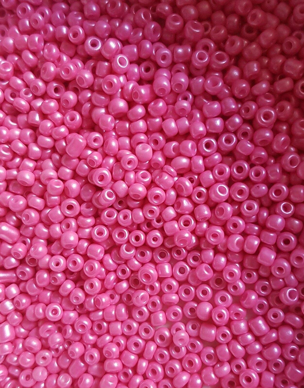 Pack of 3MM, 8/0 Bold Bright Colour Seed Beads, USE for Peyote Craft, Jewellery (HOT Pink / 50G)